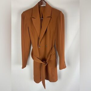 Express x Negin Mirsalehi Caramel Brown Tailored Blazer Dress Size 2